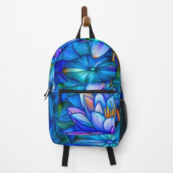 Item preview, Blue and Green Stained Glass Lotus Flower Design designed and sold by MargaretWiktor.
