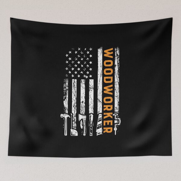 Item preview, American Flag Woodworker carpenter funny woodworking designed and sold by DexertimaArt.