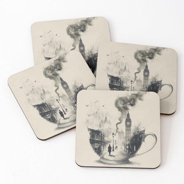Item preview, London Fog Tea Vintage Art – Teacup with Misty London Scene designed and sold by RoseoftheWild.
