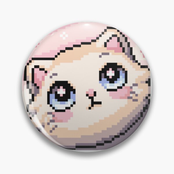 Item preview, Starry eyed kitty pixel image designed and sold by KassiopeDesign.