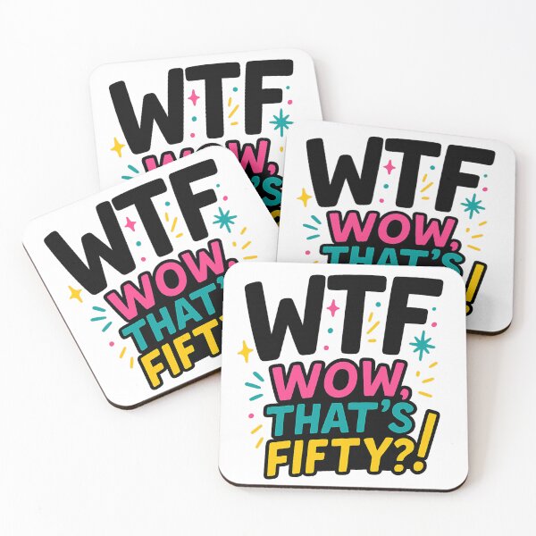 Item preview, WTF – Wow, That’s Fifty?! | Fun & Colorful 50th Birthday Design designed and sold by pantapita.