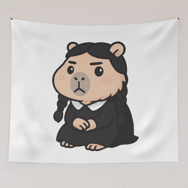 Item preview, Emotionless. Fuzzy. Dangerous. – Capybara Wednesday Parody designed and sold by imaginariun.