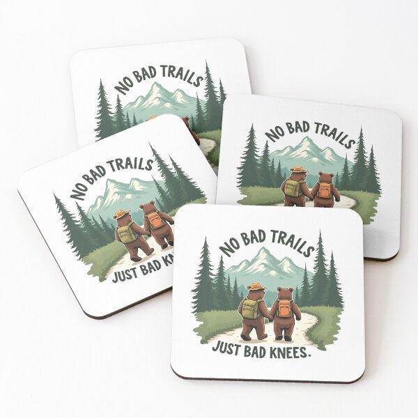 Item preview, No Bad Trails Just Bad Knees, Funny Hiking Quote, Nature Lover, Family Camping, Outdoor Adventure Gift, designed and sold by Orvista.
