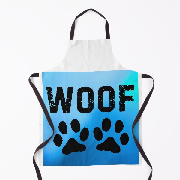 Item preview, WOOF Textured Font Dog Lover Design with Paw Prints on Blue Background designed and sold by Fredster1966.