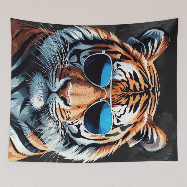 Item preview, Tiger About Town wearing sunglasses designed and sold by Glimmersmith.