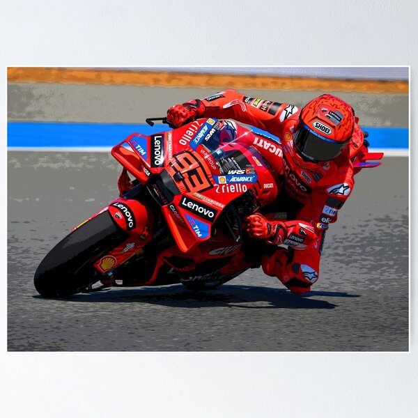 Item preview, Marquez racing his 2025 MotoGP Motorcycle abstract designed and sold by Rodissimus1984.