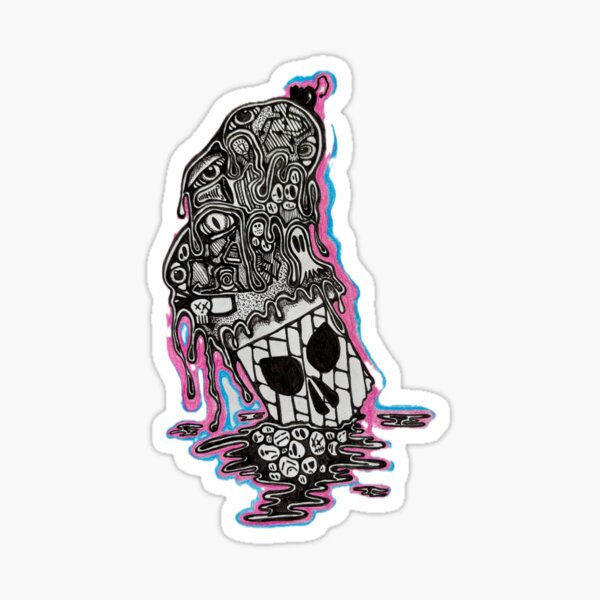 Vista previa del artículo con la obra «Pegatina de helado malvado», diseñado y vendido por StewCrewZ.