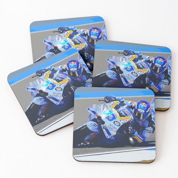 Item preview, Alex Marquez racing his 2025 MotoGp Motorcycle during the Thailand Grand Prix watercolor designed and sold by Rodissimus1984.