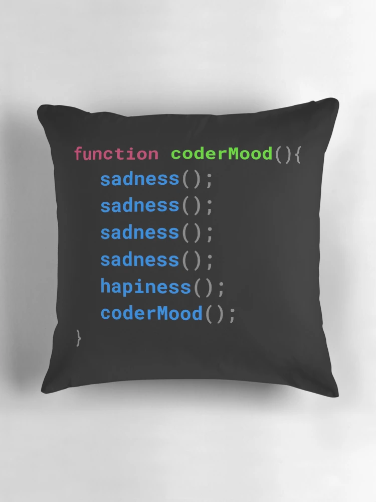 Thumbnail 3 of 4, Pillow, Coder Mood Recursion designed and sold by GearHead Designs.