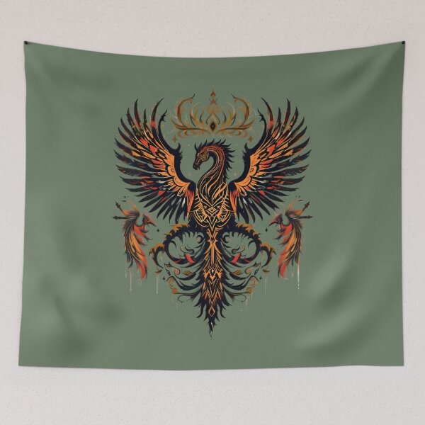 Item preview, Mystical Dragon and Birds Tribal Art | Versatile Transparent Background Design designed and sold by Pickmash.