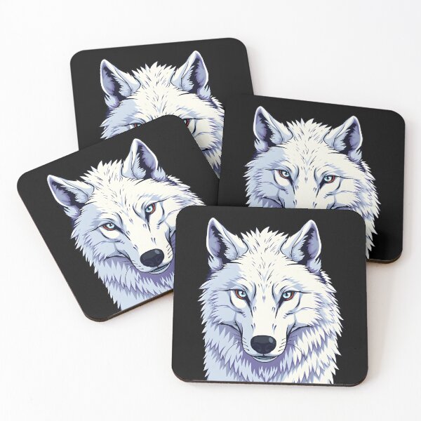 Item preview, Direwolf white flat style cutout illustration designed and sold by EmeraldeaArt.