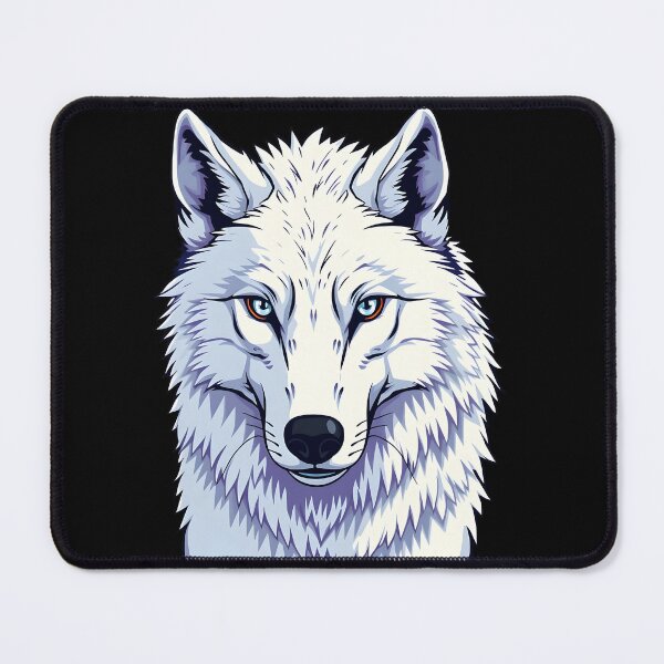 Item preview, Direwolf white flat style cutout illustration designed and sold by EmeraldeaArt.