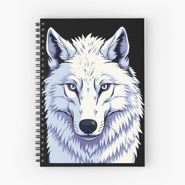 Item preview, Direwolf white flat style cutout illustration designed and sold by EmeraldeaArt.