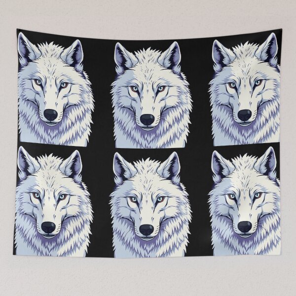 Item preview, Direwolf white flat style cutout illustration designed and sold by EmeraldeaArt.