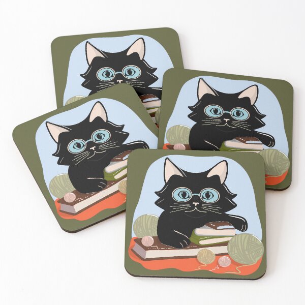 Item preview, Black Cat, curious cat, expressive cat, smurf cat, Kitty Academy designed and sold by Clara Fruggeri.