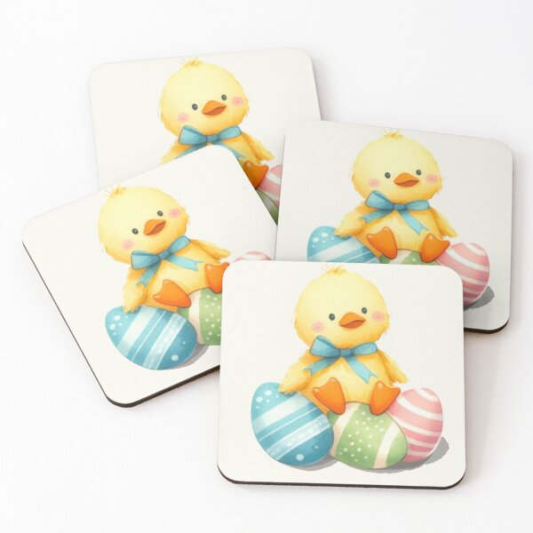 Item preview, Cheerful Easter ducking sitting on colorful easter eggs designed and sold by DaintyDooodles.
