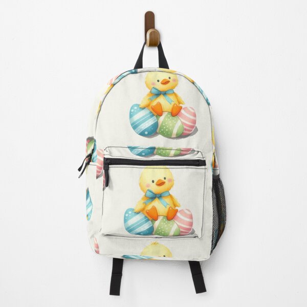 Item preview, Cheerful Easter ducking sitting on colorful easter eggs designed and sold by DaintyDooodles.