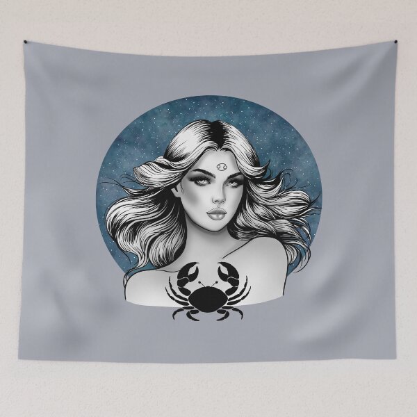Item preview, Carina the Cancer - Moonlit Gray designed and sold by MaryAura.