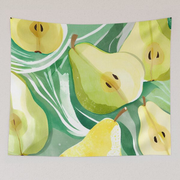 Item preview, Watercolor Fruit Pears Green Pattern designed and sold by SunfullyYours.