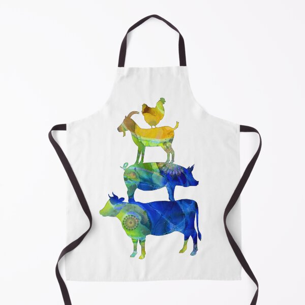 Item preview, Colorful Farm Friends 2 Cow Pig Goat Chicken Art designed and sold by Sharon Cummings Art.