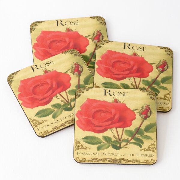 Item preview, Rose – Victorian Flower Meaning Print | Wish Card Art designed and sold by The Magic Garden Library.