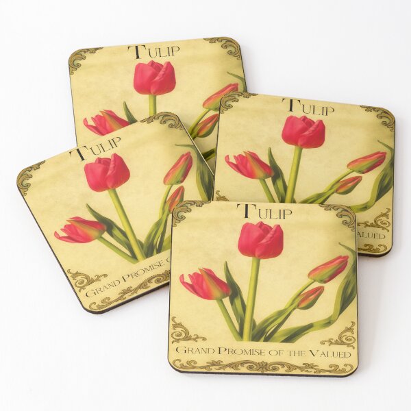 Item preview, Tulip – Victorian Flower Meaning Print | Wish Card Art | Pop Red Variant designed and sold by The Magic Garden Library.