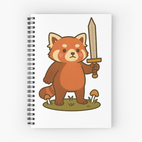 Item preview, cute red panda with sword designed and sold by wildoug.