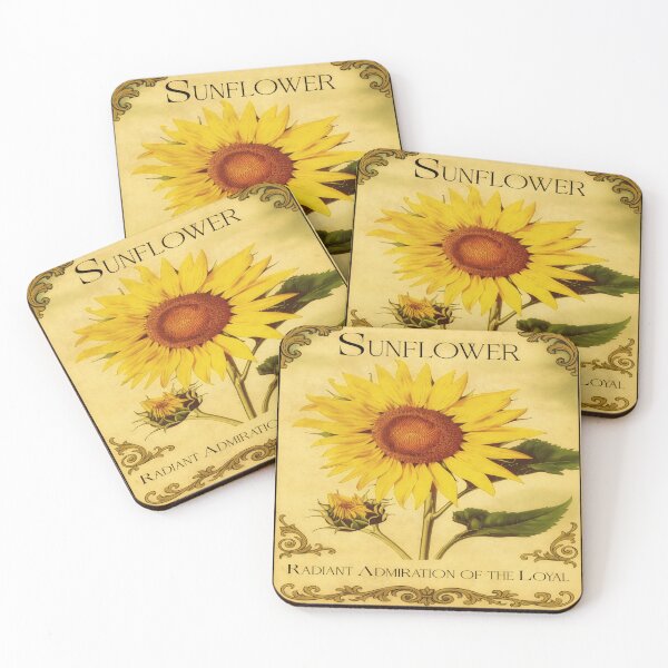 Item preview, Sunflower – Victorian Flower Meaning Print | Wish Card Art | True Variant designed and sold by The Magic Garden Library.