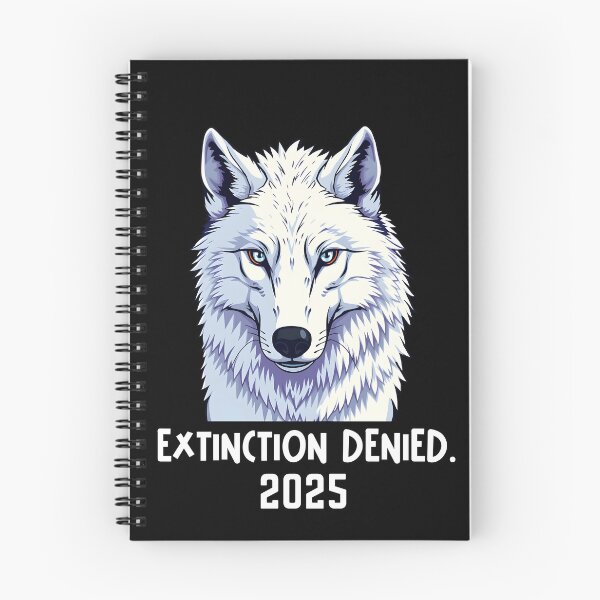 Item preview, Direwolf Extinction Denied 2025 -in white flat style cutout illustration designed and sold by EmeraldeaArt.