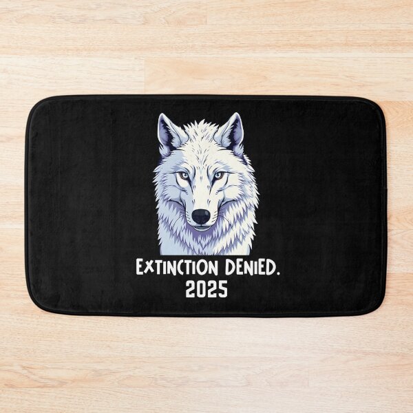 Item preview, Direwolf Extinction Denied 2025 -in white flat style cutout illustration designed and sold by EmeraldeaArt.