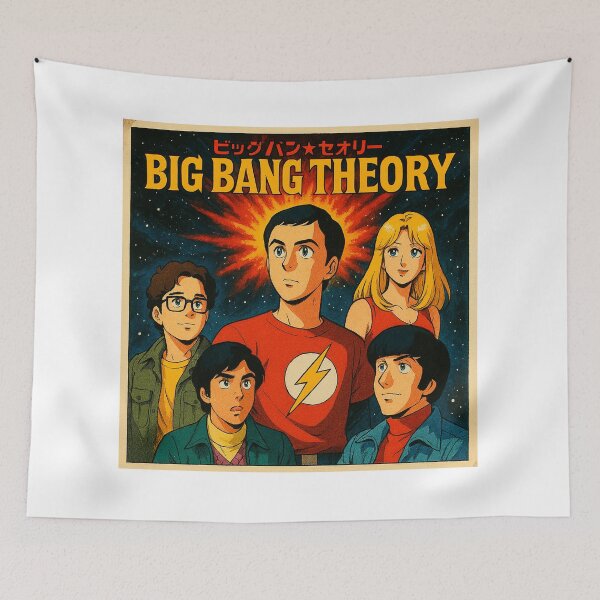 Item preview, Big Bang Theory 1980s japanese anime poster art designed and sold by QuirkBeasts.