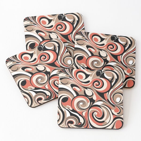 Item preview, Geometric compositions inspired by Art Deco, symmetrical abstraction with shades of gray, white, and soft pastel orange. designed and sold by StampYourself.