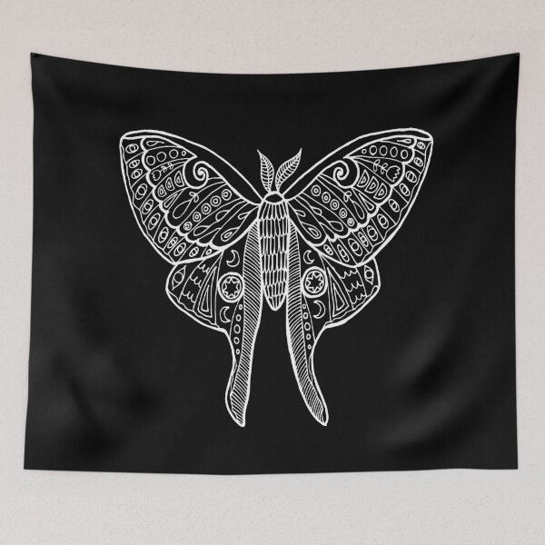 Item preview, Zen Luna Moth Black and White designed and sold by Julie Erin Designs.