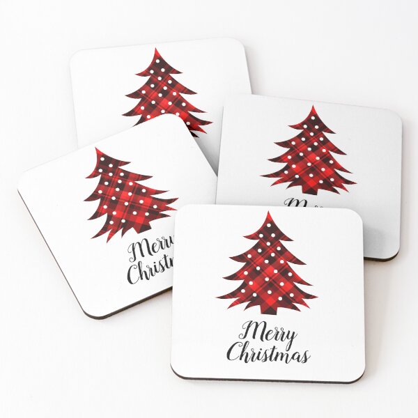 Item preview, Merry Christmas Red Plaid Christmas Tree designed and sold by Julie Erin Designs.