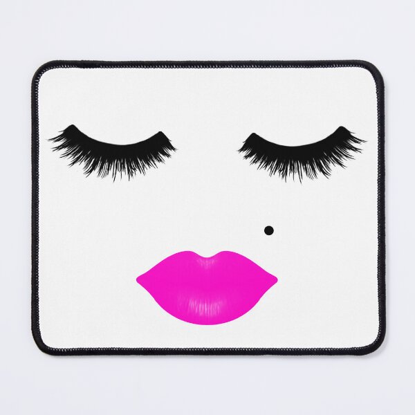 Item preview, Pink Lips and Lashes with Beauty Mark designed and sold by Julie Erin Designs.