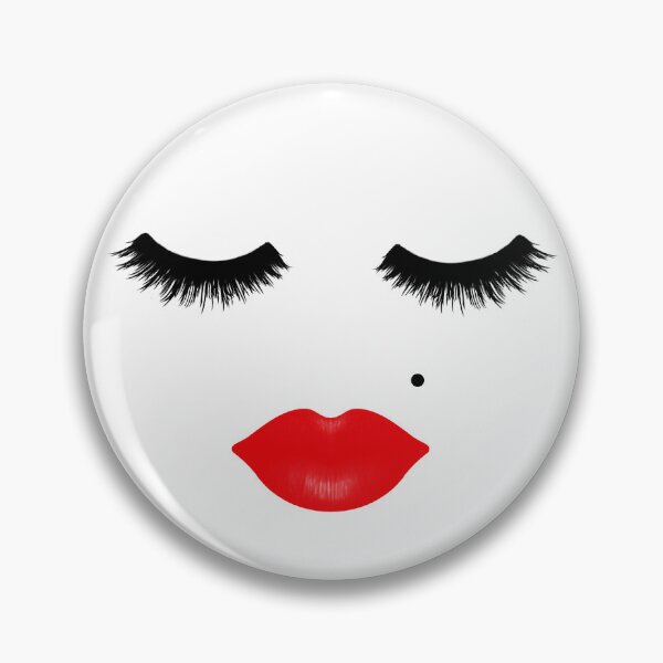 Item preview, Red Lips and Lashes with Beauty Mark designed and sold by Julie Erin Designs.