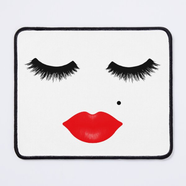 Item preview, Red Lips and Lashes with Beauty Mark designed and sold by Julie Erin Designs.