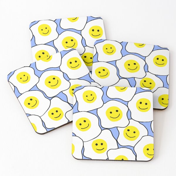 Item preview, Happy Eggs Smiling Faces Blue designed and sold by Julie Erin Designs.