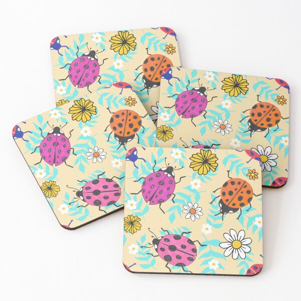 Item preview, Retro Ladybugs and Flowers designed and sold by Julie Erin Designs.