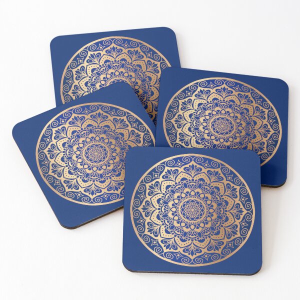 Item preview, Blue and Gold Circle Mandala Medallion designed and sold by Julie Erin Designs.