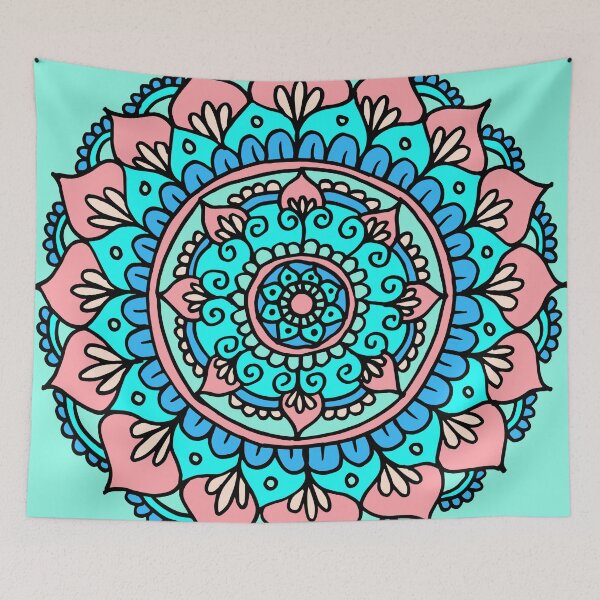 Item preview, Pretty Pastel Mandala Pink Blue designed and sold by Julie Erin Designs.