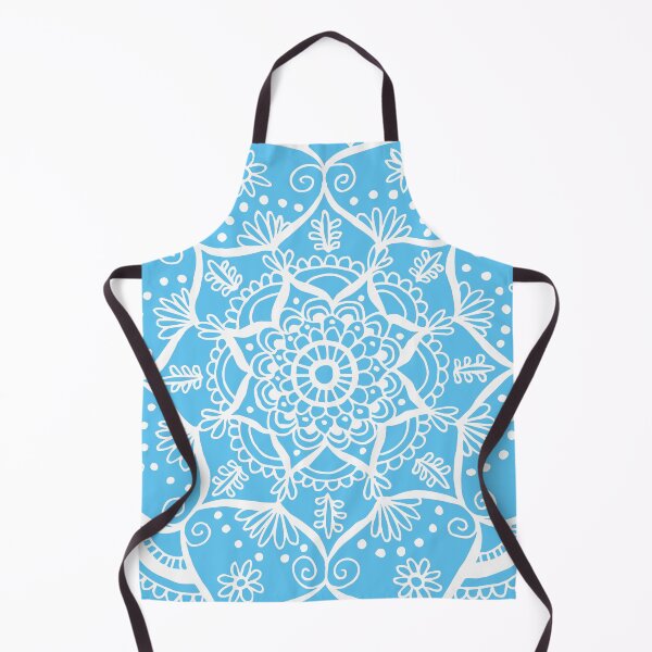 Artikelvorschau, Boho Flower Mandala auf Blau entworfen und verkauft von Julie Erin Designs.