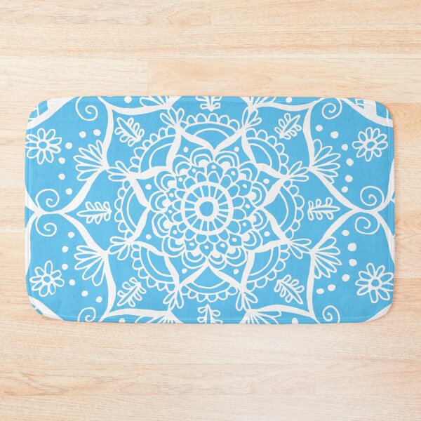 Item preview, Boho Flower Mandala on Blue designed and sold by Julie Erin Designs.
