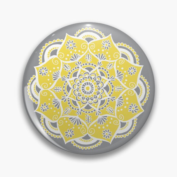 Item preview, Ultimate Gray Illuminating Yellow Mandala designed and sold by Julie Erin Designs.