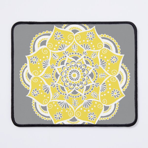 Item preview, Ultimate Gray Illuminating Yellow Mandala designed and sold by Julie Erin Designs.