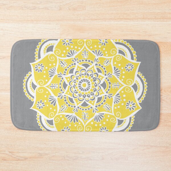 Item preview, Ultimate Gray Illuminating Yellow Mandala designed and sold by Julie Erin Designs.