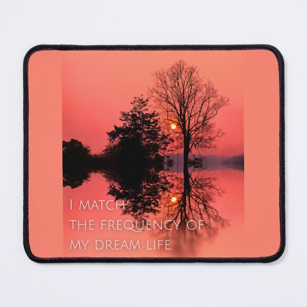 Item preview, I Match the Frequency of My Dream Life – Vibrant Sunset Lake Reflection Affirmation Art designed and sold by LUV963.