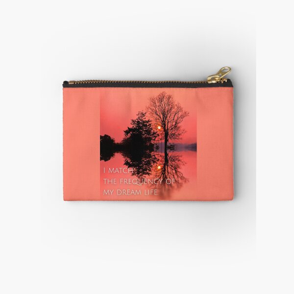 Item preview, I Match the Frequency of My Dream Life – Vibrant Sunset Lake Reflection Affirmation Art designed and sold by LUV963.