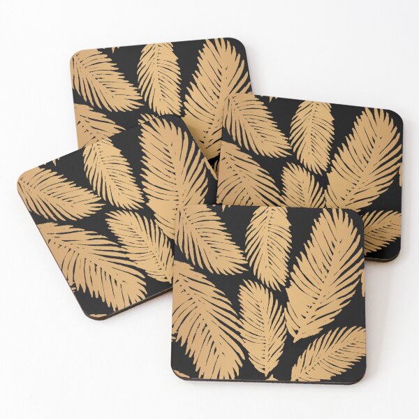 Item preview, Palm Leaf Pattern Gold Black designed and sold by Julie Erin Designs.