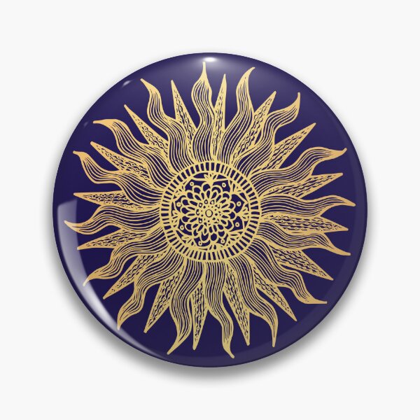 Item preview, Blue and Gold Sun Mandala designed and sold by Julie Erin Designs.